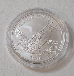 2008P Silver One Dollar Round  - US Liberty Bald Eagle Proof  commemorating the 235th anniversary of the first flight of the bald eagle. (1 Oz. Round 90% silver)