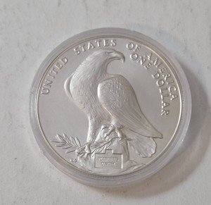 1984 Silver One Dollar Round - US Proof commemorating Los Angeles XXIII Olympiad. (1 Oz. Round 90% silver)