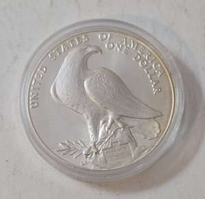 1984 Silver One Dollar Round - US Proof commemorating Los Angeles XXIII Olympiad. (1 Oz. Round 90% silver)