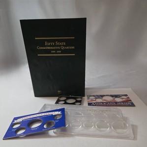 Fifty State Commemorative Quarters 1999-2008 (Book is empty) and bag of assorted coin holders