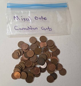 Mixed Date Canadian Cents .   Bag