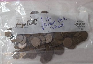 1 pound Mixed Date Wheat Pennies. Bag