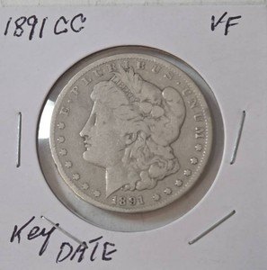 1891-CC Silver Morgan Dollar- Key - VF 1,168,000 were minted