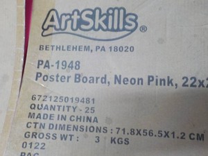 Neon Pink Poster Board