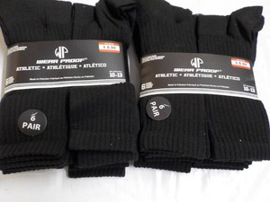 12 pair Black Wear Proof Athletic Size 10-13 Stockings