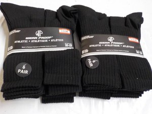 12 pair Black Wear Proof Athletic Size 10-13 Stockings