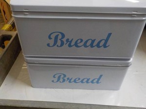 2 Enamel Bread Boxes