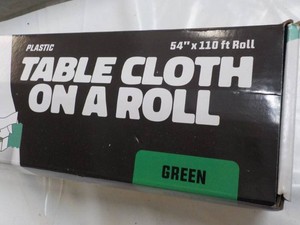 Plastic 54 x 110 ft Roll Green Tablecloth