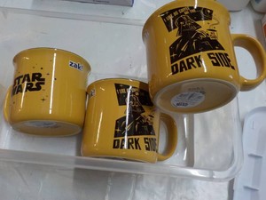 3 Star Wars 16 oz Dark Side Cups in a storage tote with cover