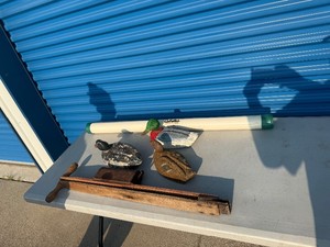 Wooden ducks Vintage corn planter  Fishing rod holder