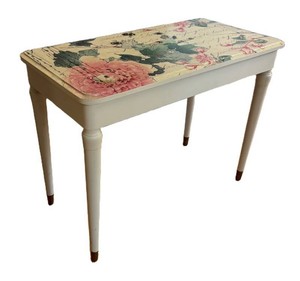 K - Vintage Piano Bench - Floral Storage Lift-Top