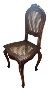 DR - Vintage Carved Caned Side Chair