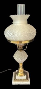 DR - Vintage Hurricane Lamp with Marble Base