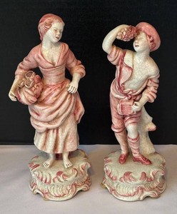 K - Pair of Vintage Italian Ceramic Figurines