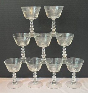 LR - Vintage Fostoria Rose Cordial Stemware