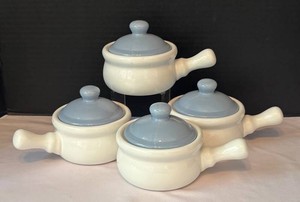 K - Set of 4 Vintage Soup Crocks