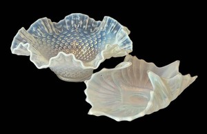 DR - Vintage Opalescent Art Glass Bowls - Fostoria & Fenton (Lot of 2)