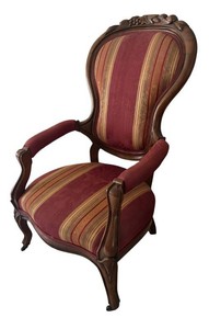 LR - Vintage Rococo Revival Upholstered Armchair