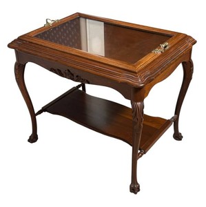 LR - Vintage Tea Table with Removable Glass Top