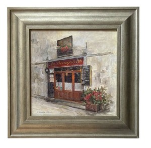 LR - Au Beaujolais Paris Street Scene Print by Charlene Winterle Olson