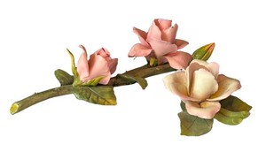 K - Two Porcelain Flower Figurines by Napoleon and Capodimonte