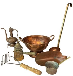 LR - Vintage Copper & Brass Kitchenware