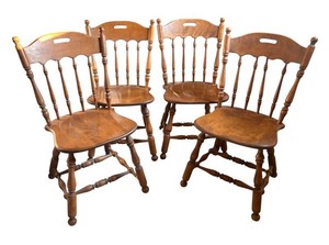 LR - Set of Four Vintage Dining Chairs by  Ethan Allen