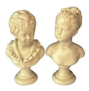 LR - Two Vintage Alexander Backer Bust Sculptures