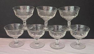 LR - Vintage Libbey Rock Sharpe Champagne Glasses Lot of 7