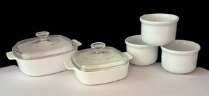 K - CorningWare Casserole Dishes & BIA Bowls Lot of 5