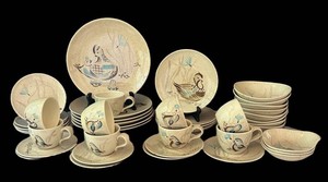DR - Red Wing Bob White Quail Dinnerware Service for 9 (Lot of 41)