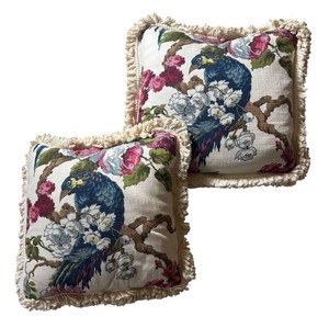 LR - Pair of Parrot Motif Accent Pillows