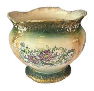 LR - Vintage Victorian Jardiniere Floral Cachepot
