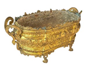LR - Vintage French Brass Jardinire