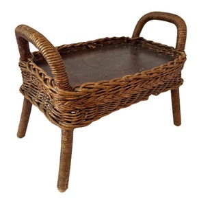 LR - Vintage Wicker Ottoman