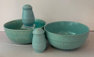 LR - Ceramic Bowls with Salt & Pepper Shakers