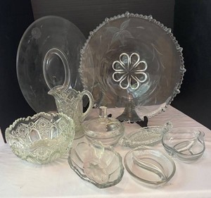 LR - Crystal and Clear Glass Glass Serving Dishes and More