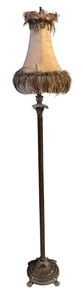 LLR - Vintage Bridge Floor Lamp with Feather Shade