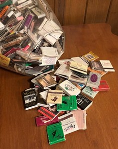 LLR - Vintage Matchbook Collection in Glass Vase