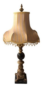 LLR - Vintage Table Lamp with Ornate Column Base