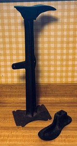 LLR - Two Vintage Cast Iron Shoe Forms with Stand