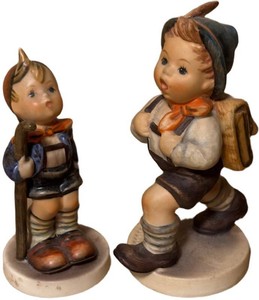 LLR - Vintage Hummel School Boy & Little Hiker Figurines