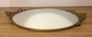 LLR - Vintage Gilt Floral Mirrored Vanity Tray