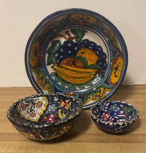 LLR - Three Vibrant Folk Art Bowls