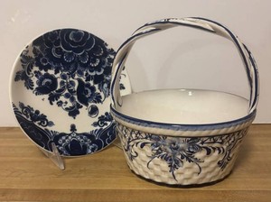 LLR - Royal Delft Plate with RC&CL Basket Bowl