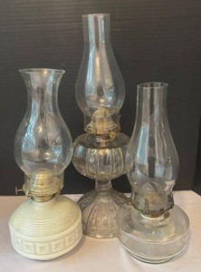LR - Trio of Vintage Oil Lamps