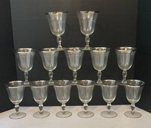 LR - Set of 13 Gastonbury Lotus Water Goblets