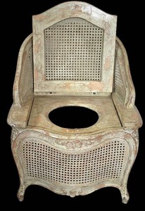 UL-BR3 - Vintage Commode Chair Cane Sides and Back