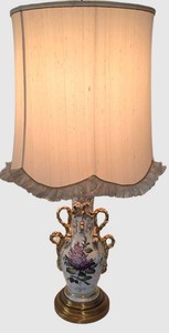 UL-BR3 - Porcelain Table Lamp Floral Urn Form