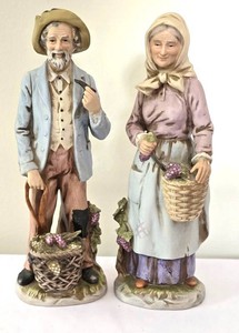 UL-BR3 - Vintage Ardco Figurine Pair Fruit Picker